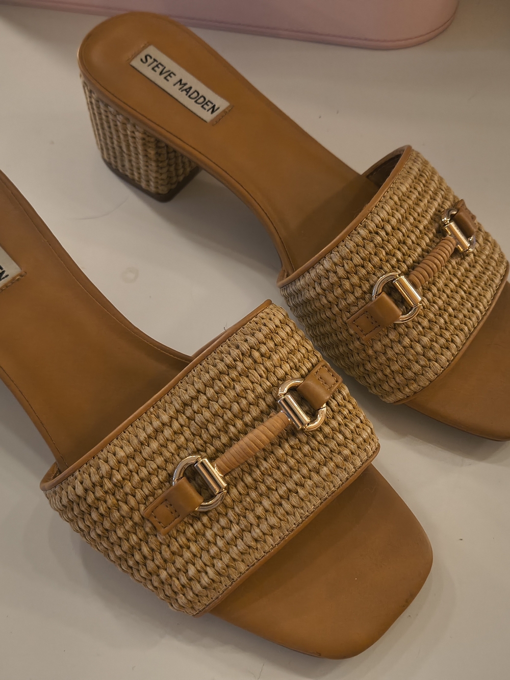 STEVE MADDEN Raffia Heeled Sandals Size 11